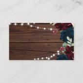 Carte D'accompagnement Bourgogne et marine Fleur bleue Russe Mariage QR R (Dos)