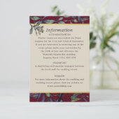 Carte D'accompagnement Bourgogne fleurie informations sur les invités mar (Debout devant)