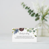 Carte D'accompagnement Bourgogne Floral Baby shower de verdure Demande de (Debout devant)