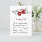 Carte D'accompagnement Bourgogne Floral Rose Folio Mariage Wishing well (Debout devant)