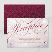 Carte D'accompagnement Bourgogne glamour calligraphie de réception vintag (Devant / Derrière)