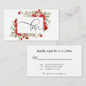 Carte D'accompagnement Bourgogne Rouge Bleu Or Mariage géométrique de ver (Devant / Derrière)