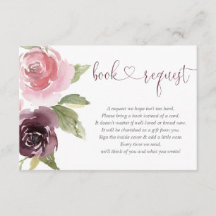Carte D'accompagnement Bourgogne rousse fille baby shower demande de rése