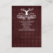 Carte D'accompagnement Bourgogne Rustique Antler Deer Mariage Woodland (Devant)