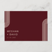 Carte D'accompagnement Bourgogne Rustique Boho Aronné Mariage moderne (Dos)