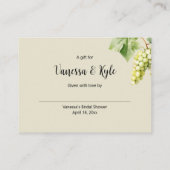 Carte D'accompagnement Bouteille blanche affiche bracelet douche nuptiale (Dos)