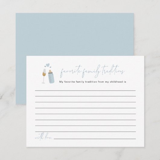 Carte D'accompagnement Bouteilles ANDI Blue Poppin Traditions familiales  (Devant / Derrière)