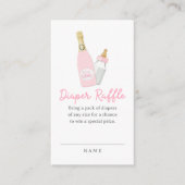 Carte D'accompagnement Bouteilles Poppin Fille Baby shower rose couche (Devant)