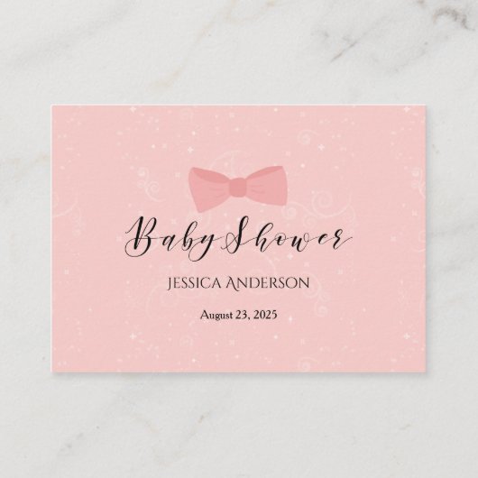 Carte D'accompagnement Bow Bow Simplement Mignonne Pour Le Jeu Baby showe (Dos)