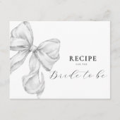 Carte D'accompagnement Bow Bridal Shower Recipe (Devant)