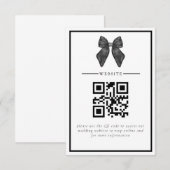 Carte D'accompagnement Bow classique noir et blanc Mariage (Devant / Derrière)