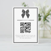 Carte D'accompagnement Bow classique noir et blanc Mariage (Debout devant)