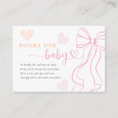 Carte D'accompagnement Bow Hearts Sprinkle Books for Baby Card (Devant)
