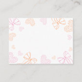 Carte D'accompagnement Bow Hearts Sprinkle Diaper Raffle Card (Dos)