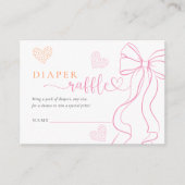 Carte D'accompagnement Bow Hearts Sprinkle Diaper Raffle Card (Devant)