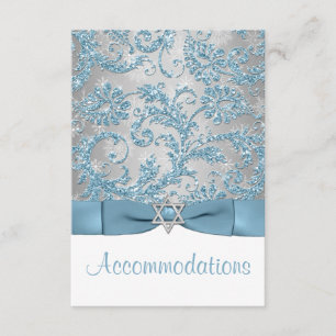 Carte D'accompagnement Bow IMPRIMÉ - Hiver Wonderland Bat mitzvah Inserti