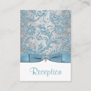 Carte D'accompagnement Bow IMPRIMÉ - Hiver Wonderland Bat mitzvah Inserti