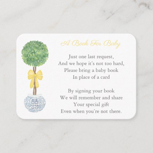 Carte D'accompagnement Bow Jaune Vert Classique Apporte Un Baby shower De (Devant)