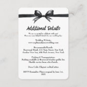 Carte D'accompagnement Bow noir et blanc | Mariage élégant | Monochrome (Devant)