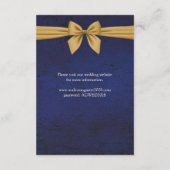 Carte D'accompagnement Bow or bleu foncé (Dos)