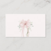 Carte D'accompagnement Bow Recipe for the bride Coquette Aesthetic (Dos)