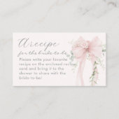 Carte D'accompagnement Bow Recipe for the bride Coquette Aesthetic (Devant)