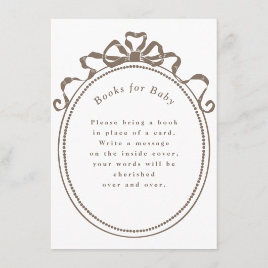 Carte D'accompagnement Bow Ribbon Antique Livres de Frame Victorien pour  (Devant)
