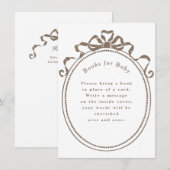 Carte D'accompagnement Bow Ribbon Antique Livres de Frame Victorien pour  (Devant / Derrière)