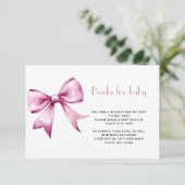 Carte D'accompagnement Bow rose Ribbon Books pour bébé (Debout devant)