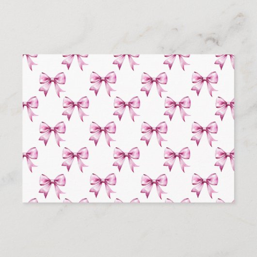Carte D'accompagnement Bow rose Ribbon Books pour bébé (Dos)