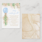 Carte D'accompagnement Boy Balloon vert désir bien Baby shower (Devant / Derrière)