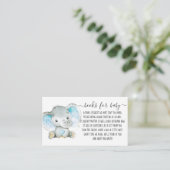 Carte D'accompagnement Boy Book Demande de Baby shower Eléphant mignon (Debout devant)