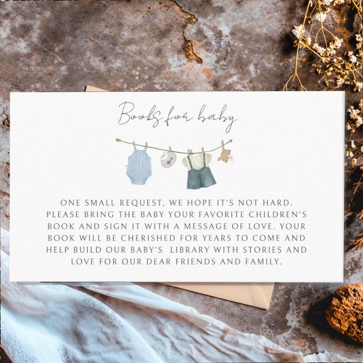 Carte D'accompagnement Boy Clothes Baby shower d'aquarelle livre pour béb