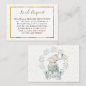 Carte D'accompagnement Boy Elephant Baby shower Demande de réservation (Devant / Derrière)