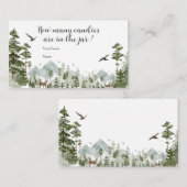 Carte D'accompagnement Boy Pine Tree Forest Mountain Combien de bonbons (Devant / Derrière)
