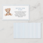 Carte D'accompagnement Boy Teddy Bear Blue Baby shower Demande de réserva (Devant / Derrière)