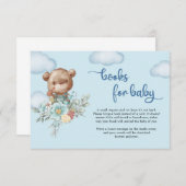 Carte D'accompagnement Boy Teddy ours montgolfière demande de réservation (Devant / Derrière)