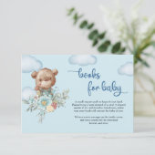 Carte D'accompagnement Boy Teddy ours montgolfière demande de réservation (Debout devant)