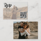 Carte D'accompagnement Bracelet script mariage rsvp Qr code 2 photos (Devant / Derrière)