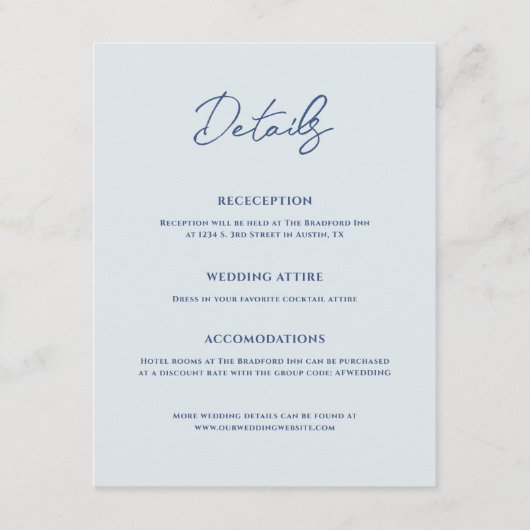 Carte D'accompagnement Bradford Mariage moderne (Devant)