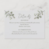 Carte D'accompagnement Branche de pin | Détails du Mariage de la forêt d' (Devant)