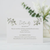 Carte D'accompagnement Branche de pin | Détails du Mariage de la forêt d' (Debout devant)