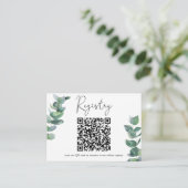 Carte D'accompagnement Branche d'eucalyptus - Code QR pour le registre (Debout devant)