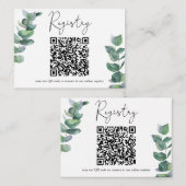 Carte D'accompagnement Branche d'eucalyptus - Code QR pour le registre (Devant / Derrière)