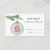 Carte D'accompagnement Branche d'hiver avec jouet - devinez combien de bo (Devant)