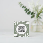 Carte D'accompagnement Branche d'olive, code QR RSVP mariage méditerranée (Debout devant)