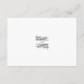 Carte D'accompagnement Branche et Feuilles noirs et blancs avec Monogram  (Dos)