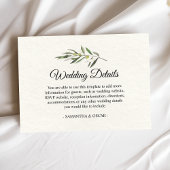 Carte D'accompagnement Branche simple à l'aquarelle vert olive