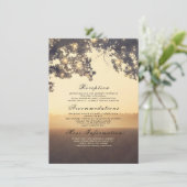 Carte D'accompagnement Branches de l'arbre rustique Détails du Mariage Dr (Debout devant)