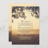 Carte D'accompagnement Branches de l'arbre rustique Détails du Mariage Dr (Devant / Derrière)